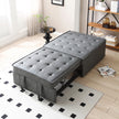 Dark Grey Multipurpose Faux Leather Ottoman Sofa Bed & Lazy Chair