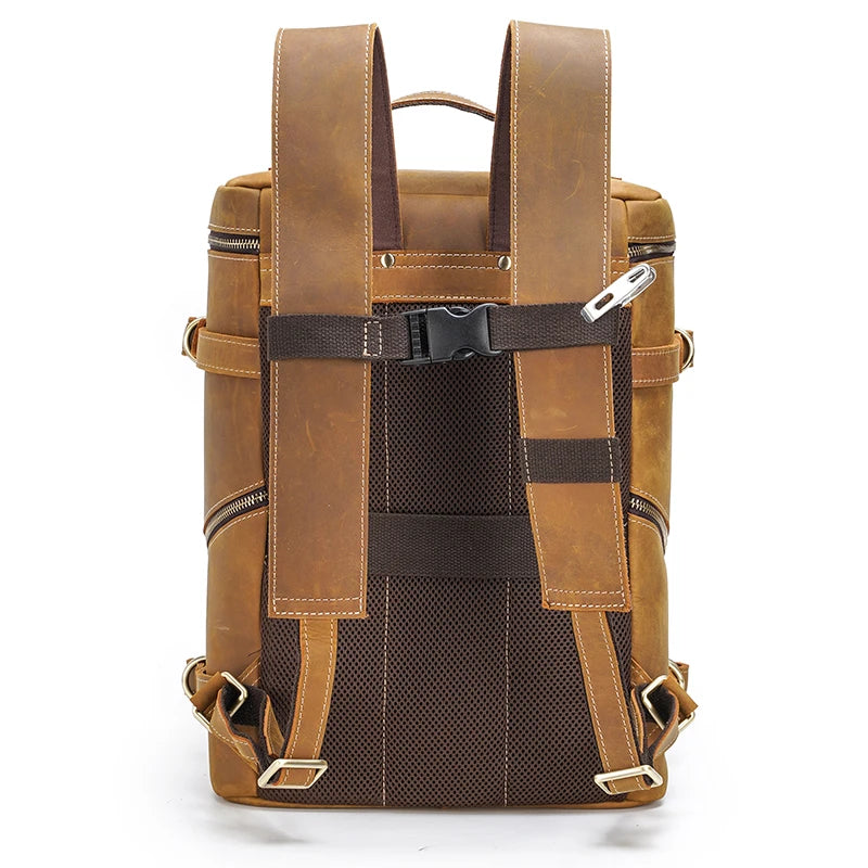 Men's Custom Leather Laptop Backpack