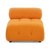 Modular L-Shaped Sofa, Orange Velvet, Tufted Design & Reversible Ottoman