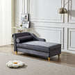 Grey Velvet Modern Upholstery Chaise Lounge Chair with Storage