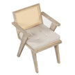 Mid-Century Accent Chair with Rattan Backrest & Padded Seat for Any Room