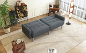 Modern Linen Convertible Futon Sofa Bed for Small Spaces & Apartments