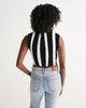 Tribal Zebra Twist-Front Crop Tank