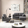 Modern L-Shaped Leisure Couch in Dark Grey Fabric for Living Room