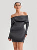 Tossy Striped Knit Bandeau Mini Dress - Elegant Summer Party Fashion