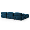 Modular L-Shaped Navy Velvet Sofa with Tufted Design & Reversible Ottoman