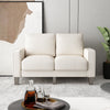 Beige Fabric Loveseat for Modern Living Room Furniture