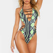 Maillot de bain imprimé serpent de grande taille, Monokini, coupe haute, Trikini