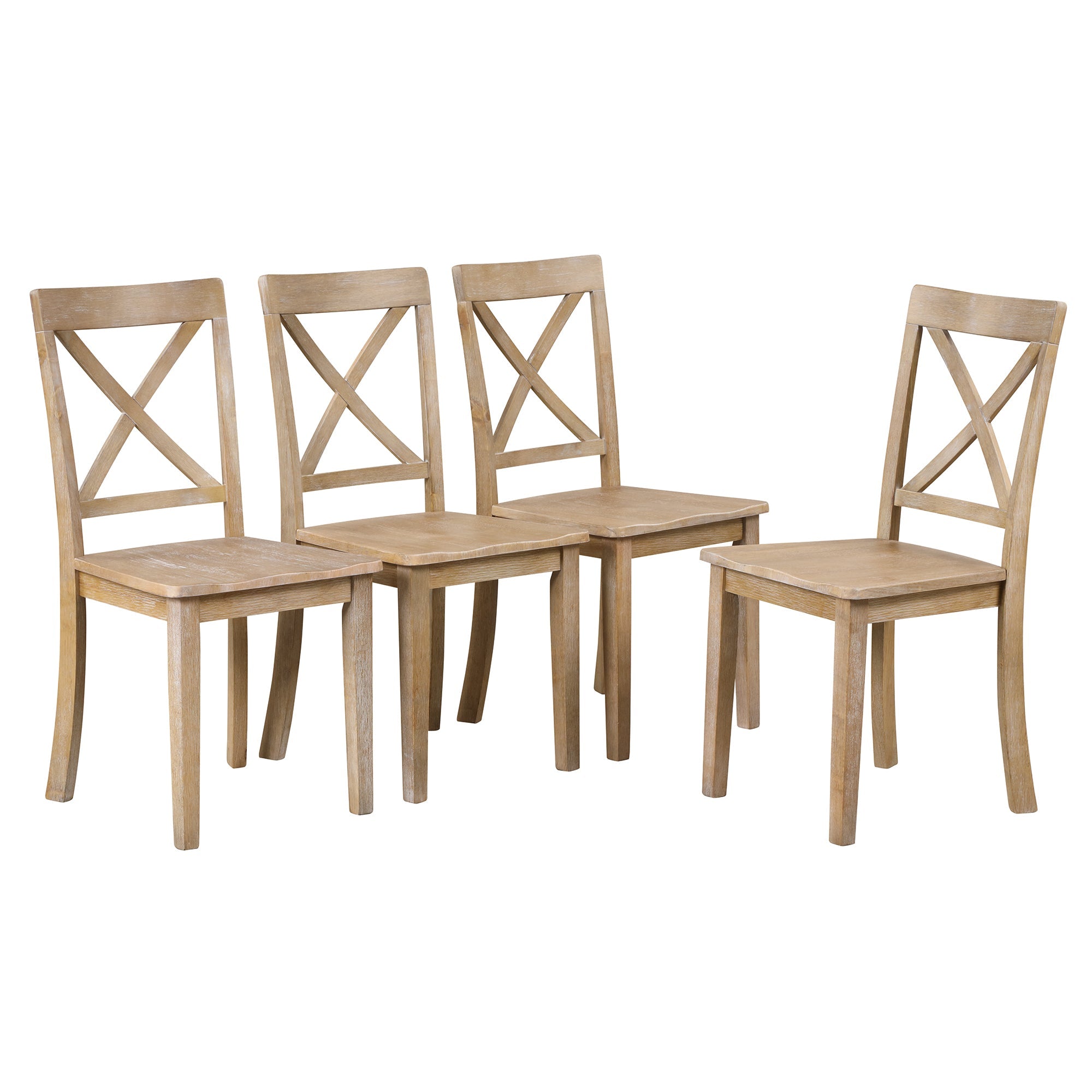 5-Piece Modern Dining Set: Round Table & 4 Chairs for Kitchen/Dining