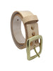 Elegant Brass Buckle Belt - Genuine Italian Full-Grain Leather for Men