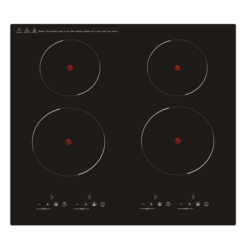 High-Power 4-Head Induction Cooktop: Sleek, Integrated, Efficient