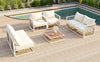 Modern Minimalist 7-Piece Metal Patio Sectional Sofa Set, All-Weather