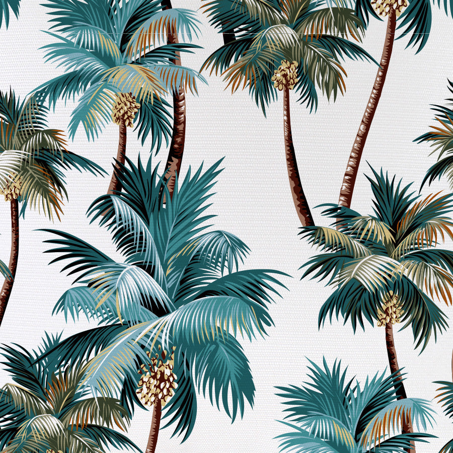 Cushion Cover-With Piping-Palm Trees White-45cm X 45cm