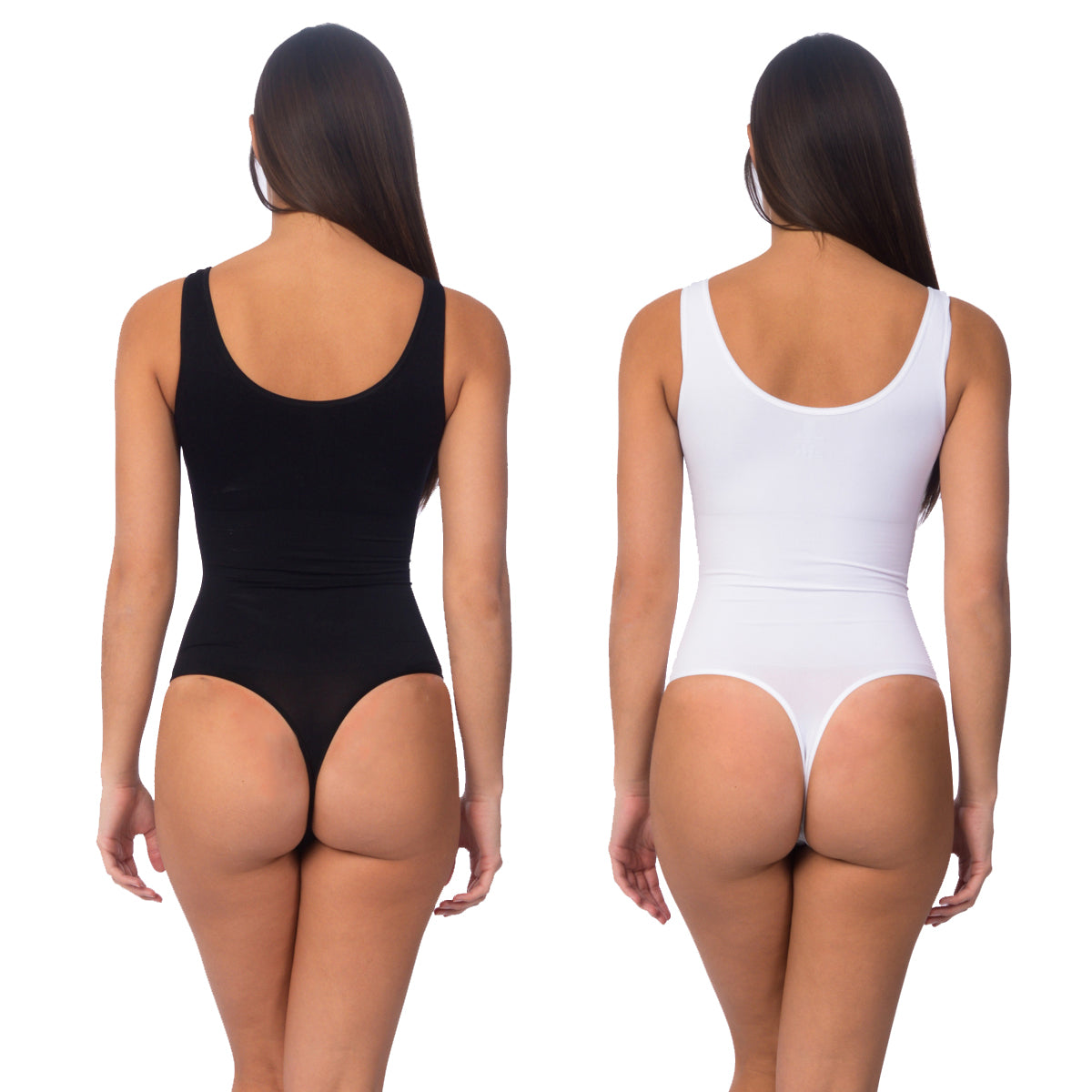 Lot de 2 bodys gainants sans coutures avec bas string