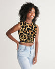 Animal Print Twist-Front Crop Tank