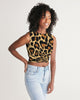 Animal Print Twist-Front Crop Tank