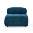 Modular L-Shaped Navy Velvet Sofa with Tufted Design & Reversible Ottoman