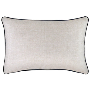 Cushion Cover-With Black Piping-Natural-35cm X 50cm