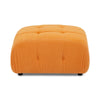 Modular L-Shaped Sofa, Orange Velvet, Tufted Design & Reversible Ottoman