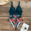 Maillot de bain une pièce fleuri avec monokini à volants