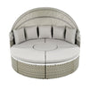 Two-Tone Rattan Outdoor Sectional Sofa Set with Retractable Canopy