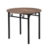 3-Piece Round Dining Set with Drop Leaf, Black Frame & Rustic Brown