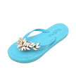 Manhattan Crystal - Rhinestone Embellished Flat Flip Flops