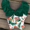 Floral Ruffle Hem V-Neck High-Waisted Bikini Set – Women's Swimwear