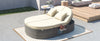 2-Person Rattan Daybed w/ Adjustable Back, Cushions & Pillows