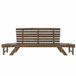 Adjustable Outdoor Wooden Daybed Sofa with Cushions, Brown & Beige