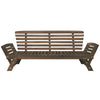 Adjustable Outdoor Wooden Daybed Sofa with Cushions, Brown & Beige