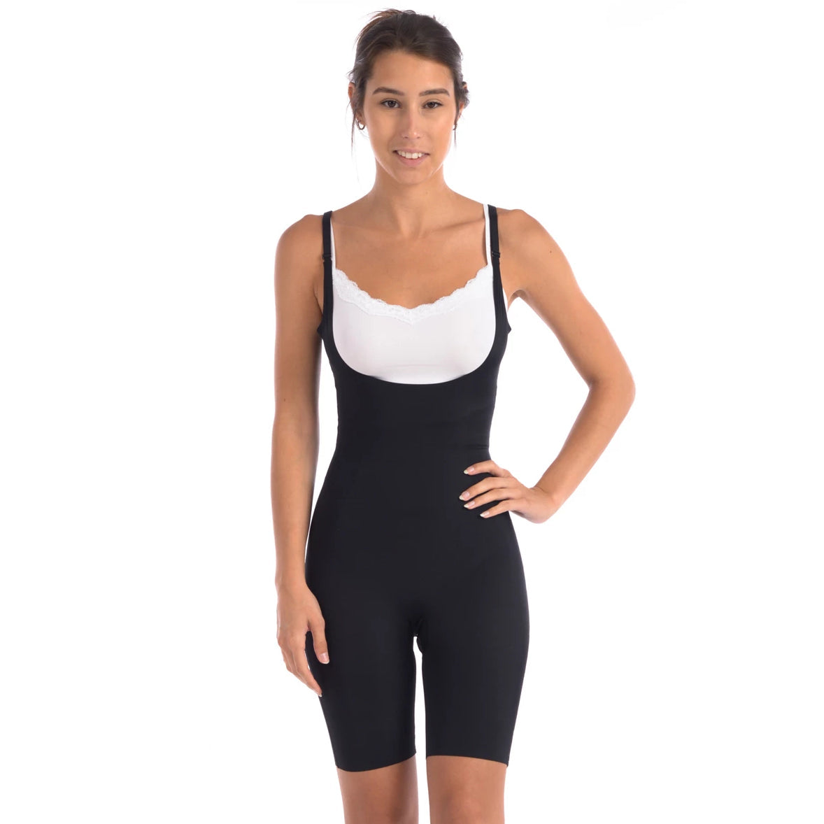 Portez votre propre soutien-gorge body shaper avec double panneau avant ciblé noir