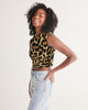 Animal Print Twist-Front Crop Tank