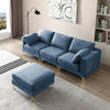 Modern Blue Fabric L-Shaped Leisure Couch for Living Room