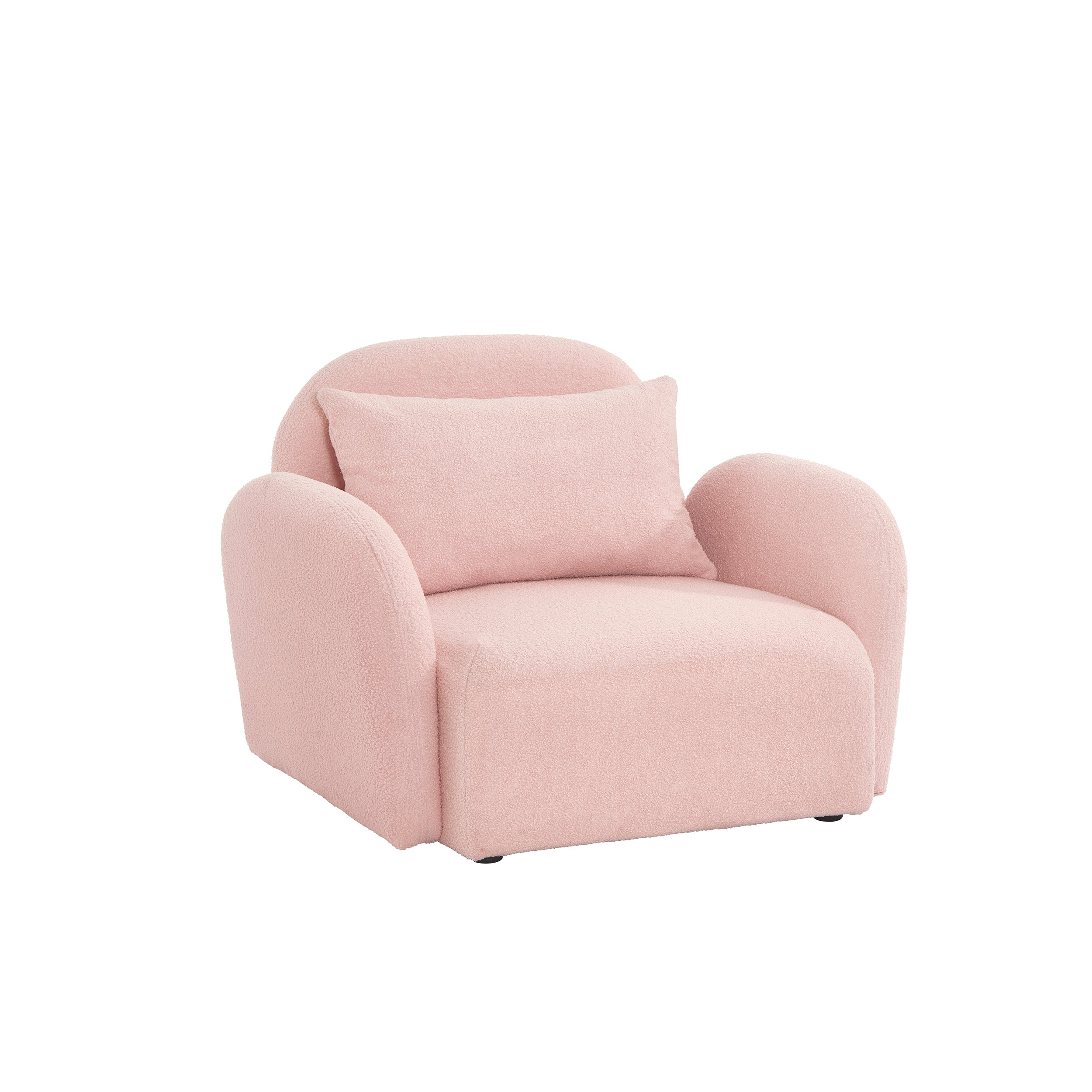 Pink Teddy Fabric Lazy Sofa Chair