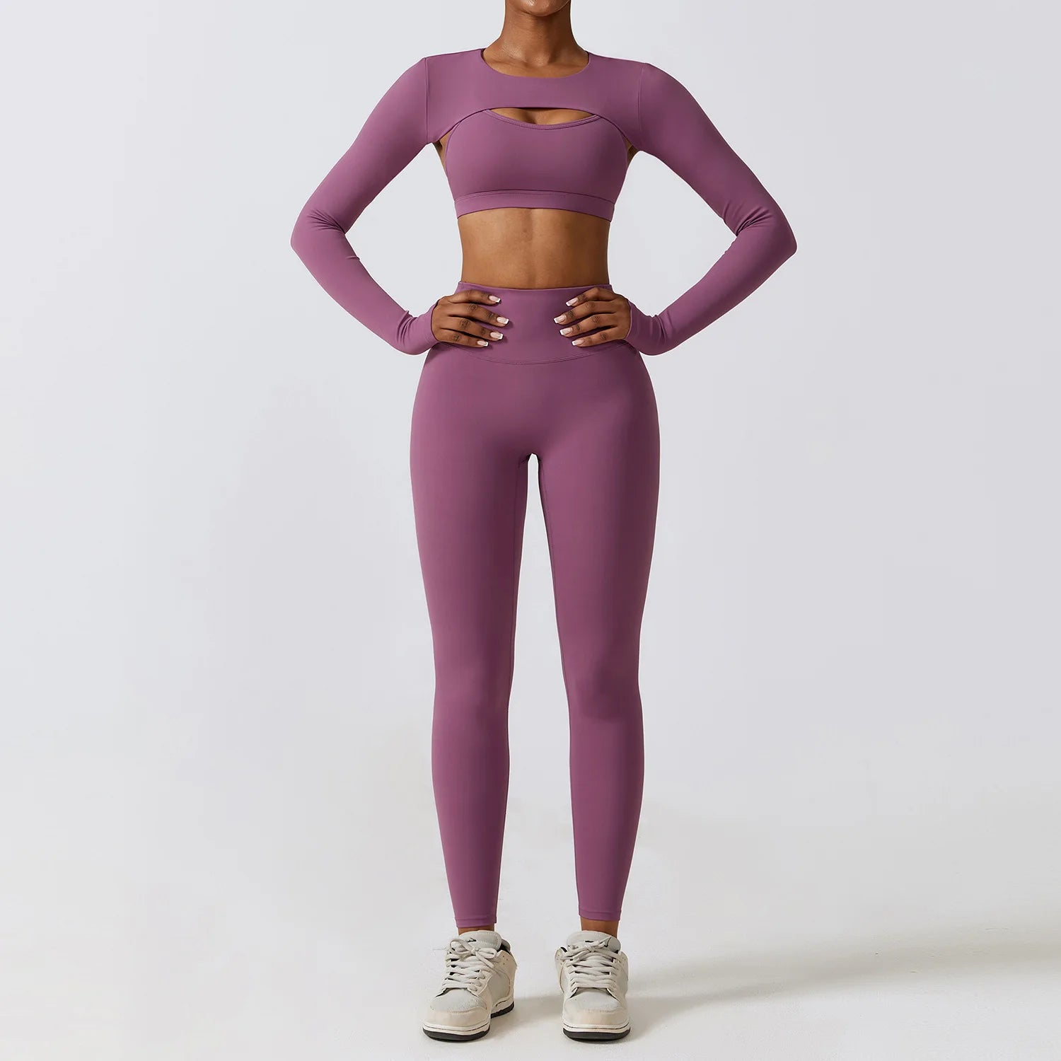 Women's 2-Piece Yoga Set with High Waist Leggings and Sports Bra