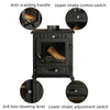 Compact Cast Iron Wood Burning Fireplace - Perfect for RV, Outdoor & Camping