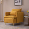 Yellow Upholstered Accent Chair - Modern Cotton Linen, 30.7''