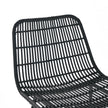 Set of 2 Natural Rattan Counter Chairs, Black Steel Legs