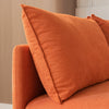 90.9'' Modular L-Shaped Sofa, Left-Facing, Orange Cotton Linen