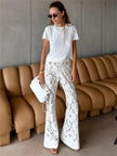 Tossy High-Waist Lace Patchwork Pants - Chic Summer Style