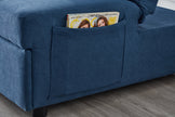 Blue Linen Recliner Chair & Bedroom Furniture for Living Room