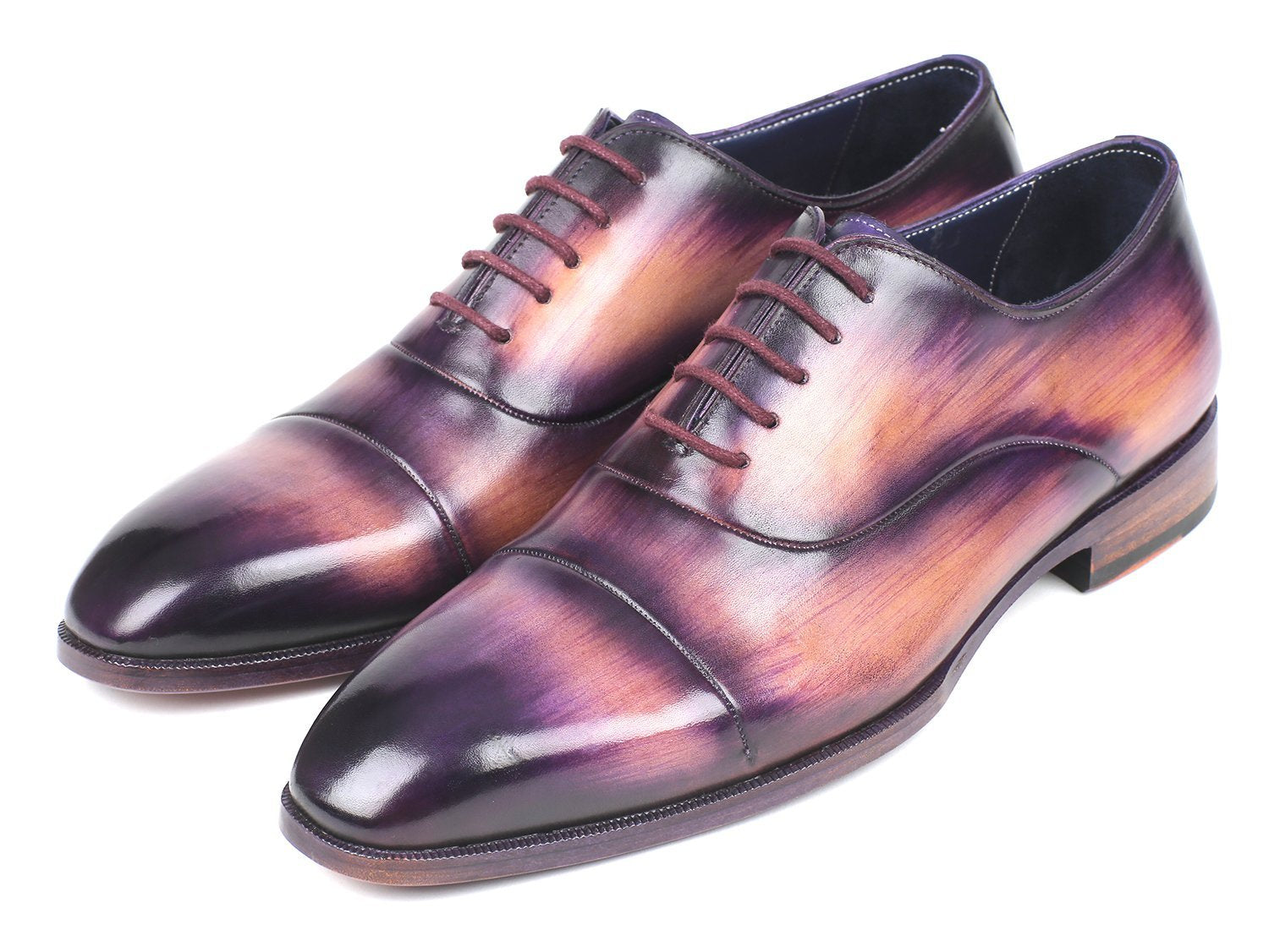 Paul Parkman Oxfords à bout capuchon pour hommes Violet (ID#1744-PRP)