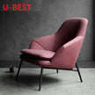 Modern Metal Frame Leather Armchair