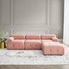 Pink Velvet Modular Sectional Sofa, Button-Tufted, L-Shaped, DIY Combo