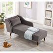 Grey Velvet Modern Chaise Lounge Chair with Plush Upholstery