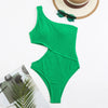 Maillot de bain monokini côtelé à une épaule