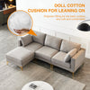 Modern Grey Fabric L-Shaped Leisure Couch for Living Room