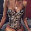 Chic Leopard Print One-Piece Swimsuit: Custom Sexy Swimwear