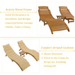 Portable Wood Chaise Lounge Set with Foldable Table, Brown - Patio/Pool/Garden